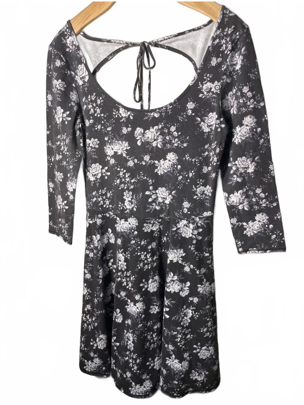 American Eagle Outfitters Floral Mini Dress Womens Size Small Gray White Y2K